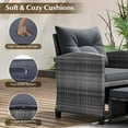 thumbnail image 2 of Gymax 5 PCS Rattan Furniture w/ 2 Ottomans & Tempered Glass Coffee Table Patio Gray, 2 of 4