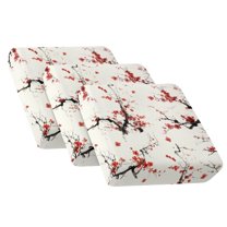 COEQINE Couch Cover for 3 Cushion Couch, Stretch Sofa Slipcover Sets Armchair Cushion Cover Non-Slip Dog Sofa Protector for Sectional Armchair Loveseat, 3 PCS, Plum Blossom