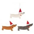 thumbnail image 4 of 3x Colgantes De Navidad Adorno Perro Salchicha Marrón Y Blanco Y Gris BLESIY  Colgante, 4 of 7