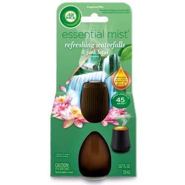 Air Wick Essential Mist Scented Oil Air Freshener Diffuser Refill, Refreshing Waterfalls and Pink Lotus, 1 Count