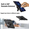 thumbnail image 6 of AMZER TUFFEN Case for iPad Pro 5th Gen with 360 Degree Rotating Kickstand Shoulder Strap and Hand Strap Heavy Duty Protective Rugged Case Cover for iPad Pro 11" M4 2024, Black, 6 of 7