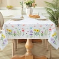thumbnail image 4 of Spring Summer Tablecloth 60×104 inch, Waterproof Floral Butterfly Tablecloth Washable, Stain Resistant Cloth Table Cover for Party Picnic Dinner Decor (Butterfly), 4 of 6