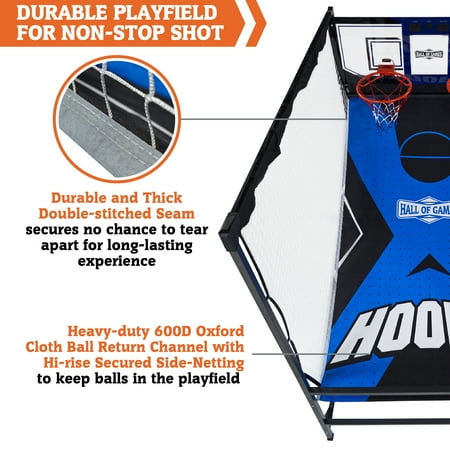 Hall of Games 88” Indoor Steel Frame Arcade Basketball Game with LED Scorer, Blue