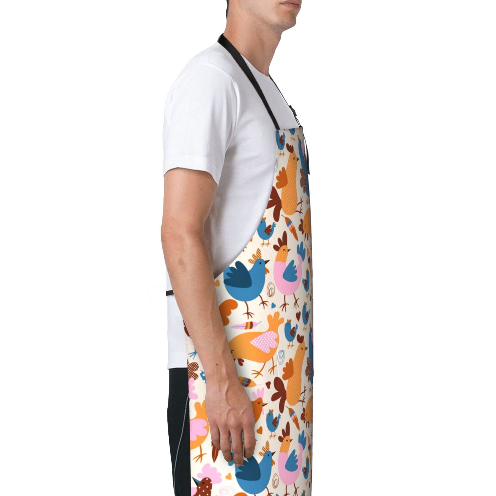 Picia Cute Chickens Waterproof Apron for Unisex Adult - Adjustable Bib Apron with Pockets, Ideal for Cooking, Gardening, Painting, and Household Chores
