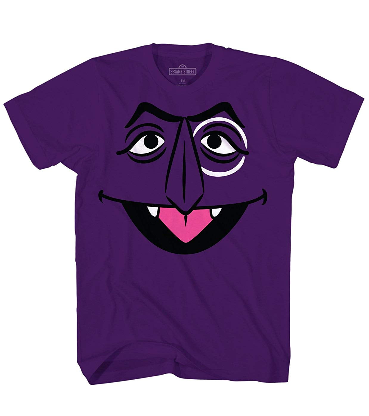 Sesame Street T Shirt Count Von Count Big Face Graphic Purple Cotton