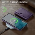 thumbnail image 4 of Asuwish Phone Case for Samsung Galaxy S22 5G Wallet Magnetic Detachable Cell Cover with Wireless Charging and RFID Blocking Credit Card Holder Flip Stand S 22 22S 4G G5 6.1 inch Women Men Purple, 4 of 8