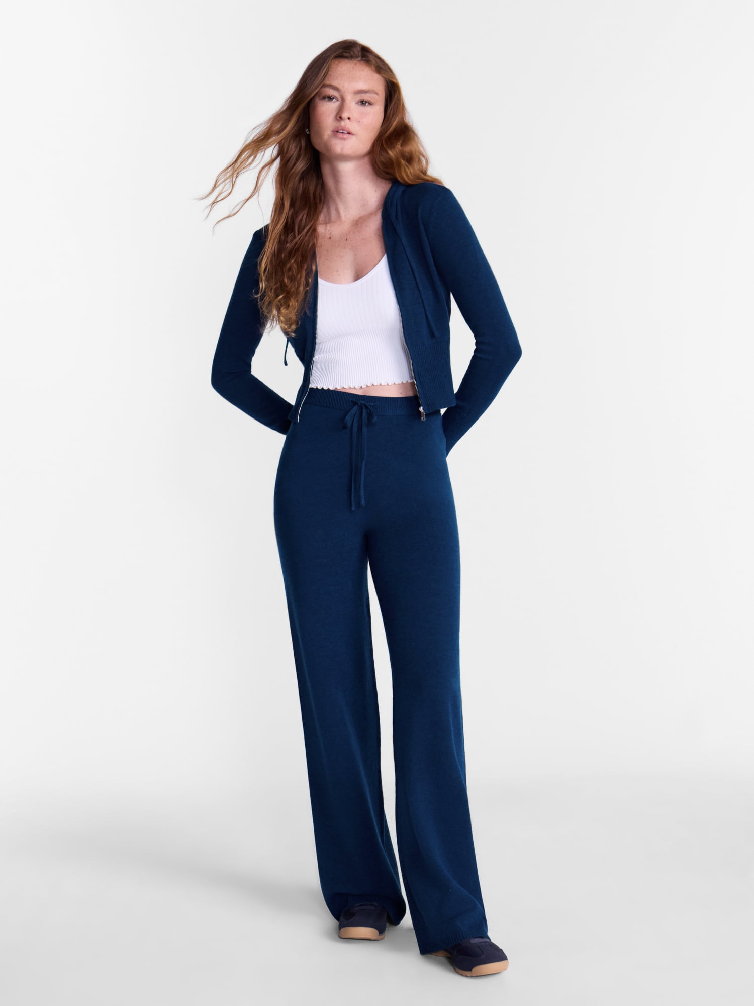 No Boundaries Pull On Sweater Knit Pants, 33'' Inseam, Women's XXS-XXL