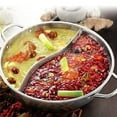 thumbnail image 4 of Maoww Dual Sided Stainless Steel Hot Pot Yuanyang Pot Shabu Shabu Yin Yang Chafing Dish Cookware, 4 of 9