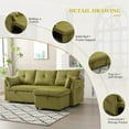 thumbnail image 4 of KYLE & KAY Convertible Sectional Sofa L-shaped Sofa, Multi-Functional Reversible Couch with Pull Out and Storage Space, Corduroy Sofa Bed Suitable for Living Rooms, Adults, Kids, Olive, 4 of 5