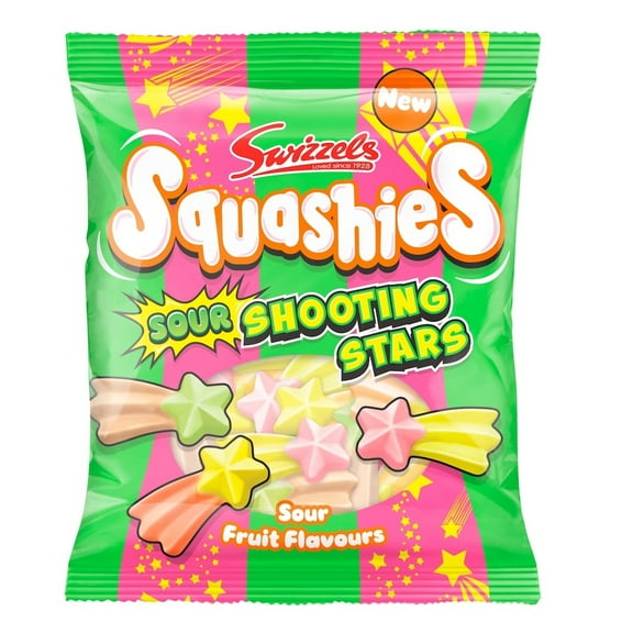 Swizzels Squashies Sour Shooting Stars Sour Fruit Flavors 4 oz Bag