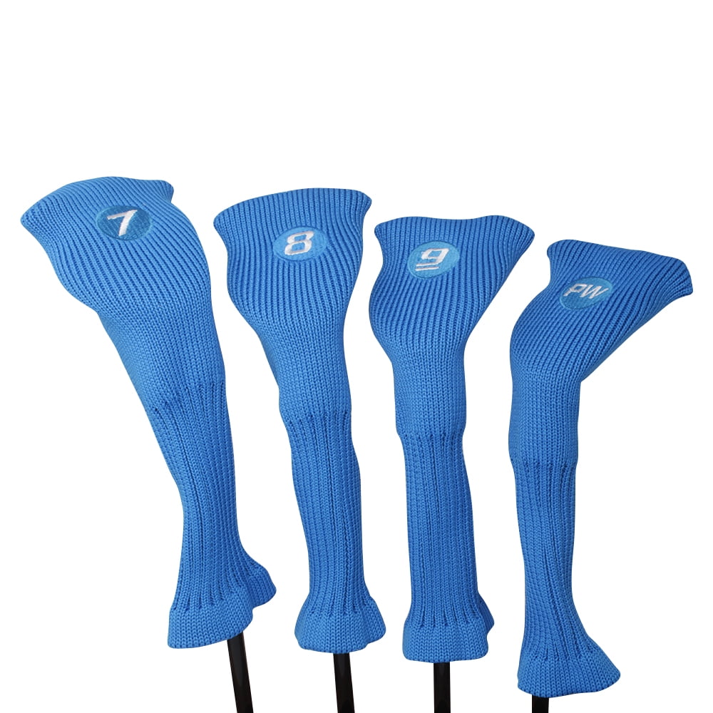 Majek All Hybrid Golf Club Blue Headcover Set 7PW. Neoprene Acrylic