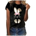 thumbnail image 2 of EQWLJWE Chemises de Pâques pour Femmes, Été Mignon Imprimé Lettre Hauts Blouse Décontractée Manches Courtes Col Rond T-Shirts Graphiques Lapin Liquidation, 2 of 5