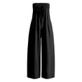 thumbnail image 4 of SONXAHE Womens Strapless Jumpsuit Smocked Tube Top Wide Leg Pocket Daily Bottoms, 4 of 5