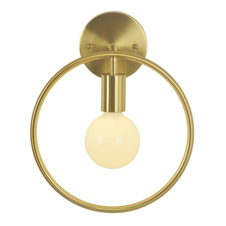

JUNWELL Mid Century Modern Wall Light Sconce LED Brass Hardwired