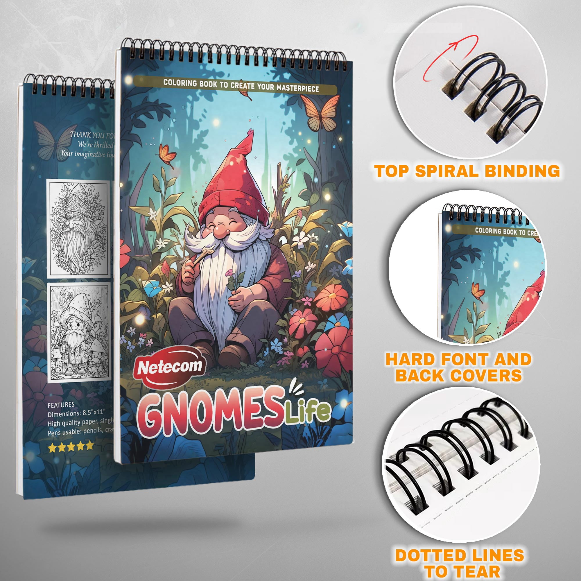 TPLHOUSE Spooky Christmas Coloring Book Spiral Bound for Adult, Premium Cover