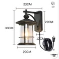 thumbnail image 2 of FSLiving Wall Mounted Lighting Plug-in Outdoor -Indoor Aluminum & Bubble Glass Wall Lamp Downward Fixture with UL Listed Waterproof Switch for Porch Light Backyard Lounges Dome Ancient Desigh Black, 2 of 8