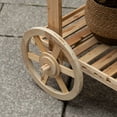 thumbnail image 6 of Antique Solid Wood Decor Display Rack Cart Wood Plant Stands with Wheels for Decor Display 2 Wheeled Wood Wagon with, 6 of 7