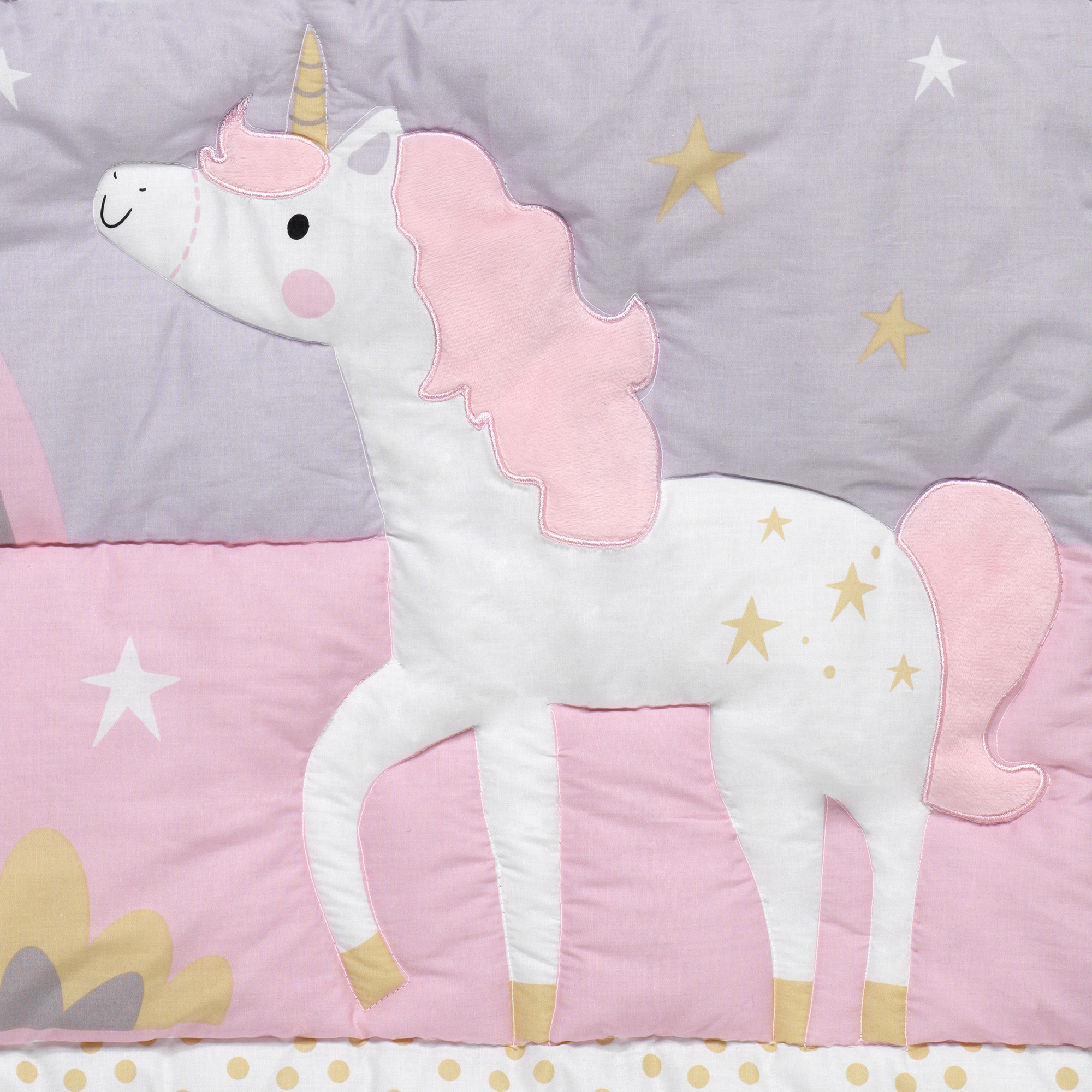 Bedtime Originals Rainbow Unicorn 3-Piece Crib Bedding Set - Pink, Purple - image 3 of 5