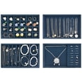thumbnail image 1 of Bandejas organizadoras de joyas ProCase, apilables, 4 capas, color azul oscuro, 1 of 7
