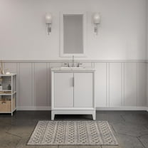 Water Creation Elizabeth 30" Hardwood Single Bathroom Vanity in Pure White