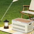 thumbnail image 7 of Shipiny Outdoor Portable Foldable Picnic Basket, Handheld Multifunctional Storage Box, Household Miscellaneous Storage Basket for Camping, Travel and Daily Use, Beige, 7 of 7