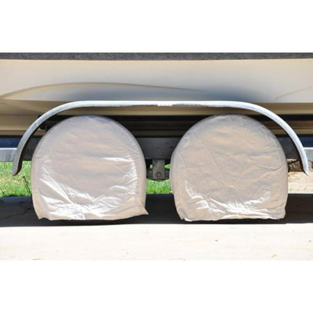 Set of 4 Canvas Wheel Tire Covers for RV Auto Truck Car Camper Trailer Fits 24.5