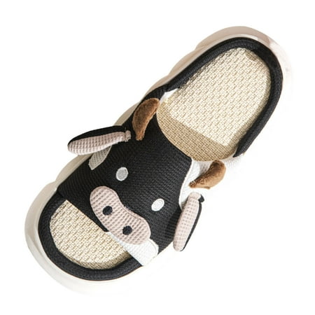

Cute Linen Slippers Female NON Odor Home With Thick Bottom Outside Wear Non Sandals Slippers