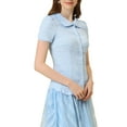 thumbnail image 5 of INSPIRE CHIC Women's Vintage Sweet Doll Collar Button Down Soft Shirt S Light Blue, 5 of 8