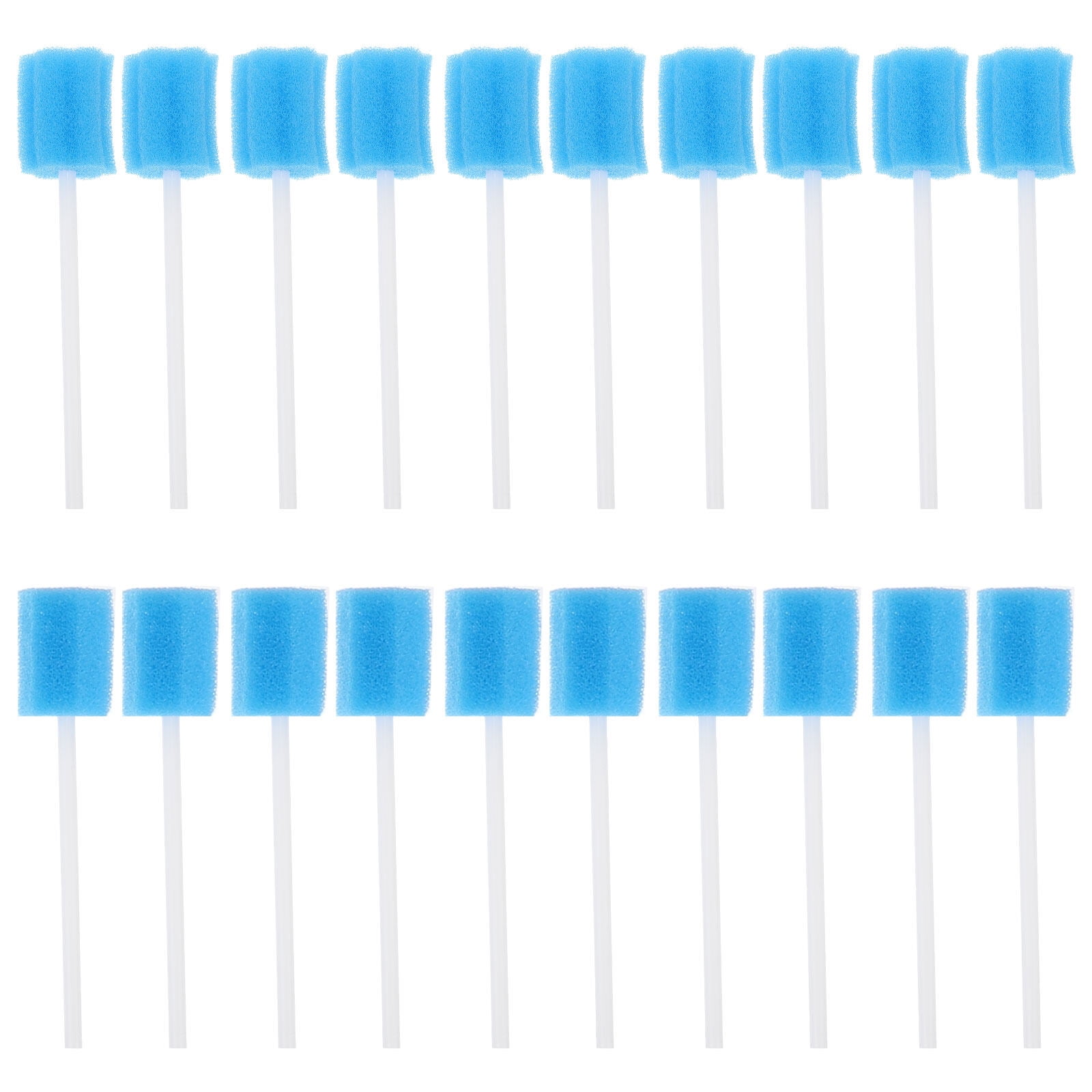 50Pcs Disposable Oral Care Sponge Swabs Tooth Cleaning Mouth Swabs (Sky