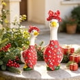 thumbnail image 2 of Porch Goose Christmas Outfit with Teal Holiday Print Headwrap and Wrapped Skirt Seasonal Outdoor Yard Decor Accessory for 19 To 23 Inch Statue Display, 2 of 7