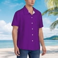 thumbnail image 2 of Lsque Purple pattern Hawaiian Shirt for Men, Unisex Summer Beach Casual Short Sleeve Button Down Shirts-3X-Large, 2 of 9