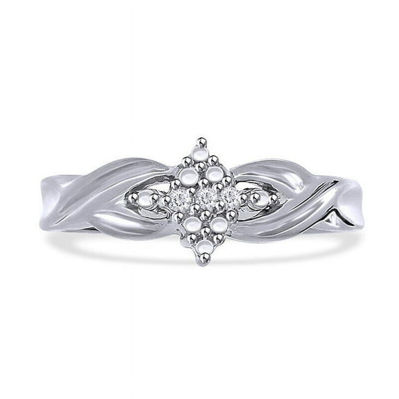 Twisted Shank Cluster Flower Accent Diamond Ring 1.6 Ct Diamond 14K White Gold Over