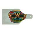 thumbnail image 2 of Sugar Skull Cutting Board, Vibrant Colored Macabre Mexico Latin Tradition Mythical Art, Decorative Tempered Glass Cutting and Serving Board, Wine Bottle Shape, Multicolor, by Ambesonne, 2 of 5