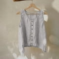 thumbnail image 5 of Mittory Linen Tank Tops for Women Cotton Side Slit Crewneck Sleeveless Button Tee Shirts Summer Tunic Tops, 5 of 8