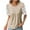 Beige, variant on Zpanxa Womens Summer Tops, Women's Fashion Solid T-shirt Lace Short Sleeves Blouse Round Neck Casual Tops Black A S