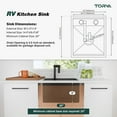 thumbnail image 2 of TORVA RV Kitchen Sink, 16 x 21 x 9 Inch Undermount Bar Sink 16 Gauge Stainless Steel Single Bowl Sink with Faucet Cutting Board, Dark Grey, 2 of 8