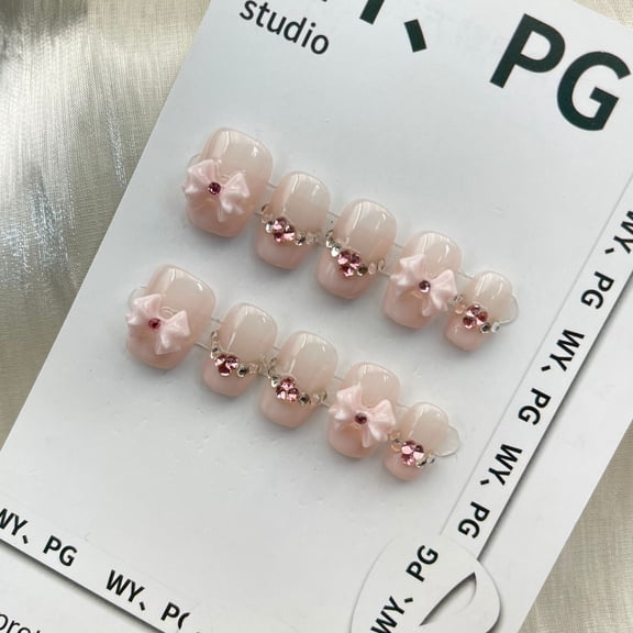 Press on Nails Extra Short Square ,Pure handmade nail, art wearable nail ,stickers nail little angel press fake nail,Handmade Gel Fake Nails