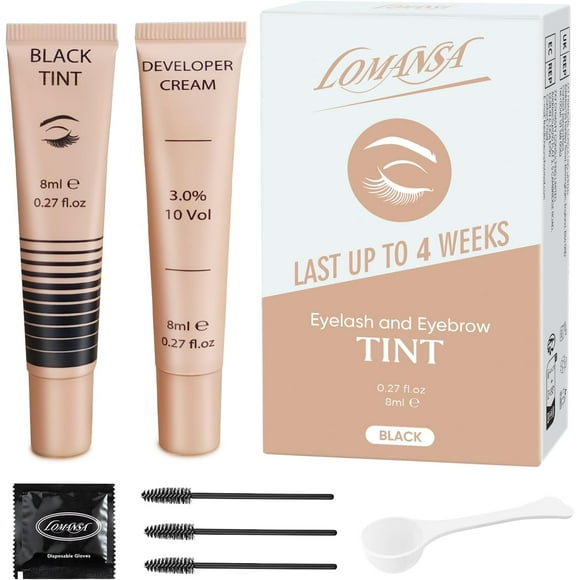 AIR-Eyelash Tint Kit Black Lash Tint Kit, Eyebrow Tint, Achieve Voluminous Keratin Colors Kit with Complete Tools for Salon Or at Home Use