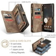 thumbnail image 5 of CaseMe Leather Case for Google Pixel 10 Pro XL,2 in 1 Detachable Wallet Case with 8-Card Holder Zipper Bills Slot,Magnetic Shockproof Flip Leather Cover Zipper Pocket Phone Cases,Brown, 5 of 9