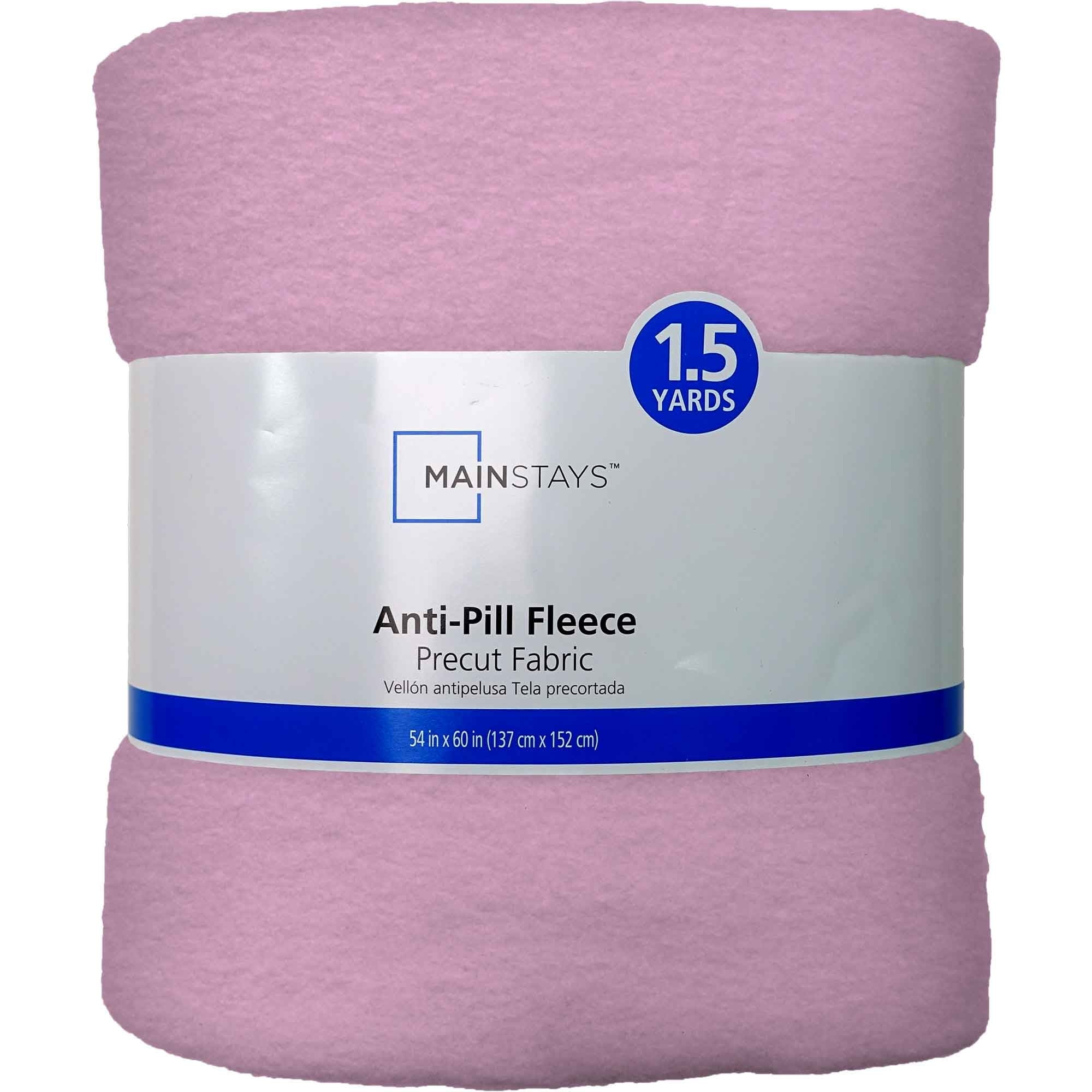 (2 pack) Mainstays 1.5 Yards 100% Polyester Lux Anti-pill Fleece Solids, Light Pink, 60" Wide for Crafts