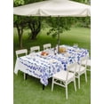 thumbnail image 4 of Outdoor Tablecloth with Umbrella Hole for Patio/Picnic/Party/Camping, Purple Blue Polka Dots Waterproof Table Cloth Rectangle Table Cover Washable, Watercolor Abstract Art (60"x 102"), 4 of 8