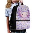 thumbnail image 3 of Yuyamidu Axolotl Backpack for Girls 8-12 Purple Daisy Kids Backpacks Elementary School Bookbag 5th Grade Children Book Bag with Adjustable Padds Straps, 3 of 6