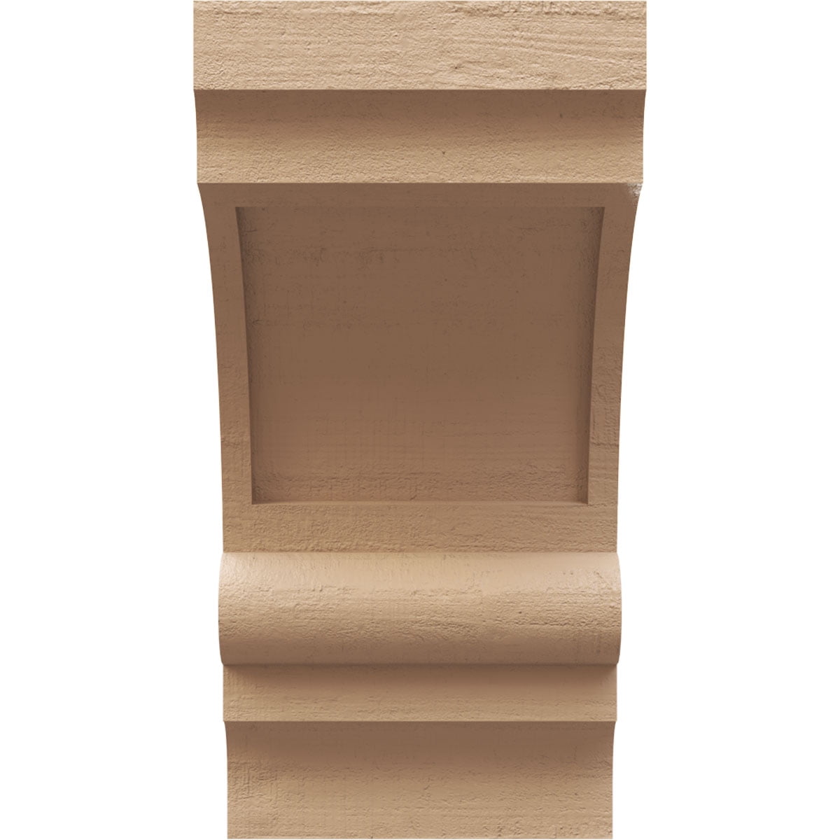 5"W x 5"D x 10"H Wide Diane Rough Cedar Woodgrain TimberThane Corbel, Primed Tan
