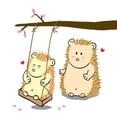 thumbnail image 3 of CafePress - Cute Cartoon Hedgehog Couple At Tree Swing Basebal - Cotton Baseball Jersey, 3/4 Raglan Sleeve Shirt, 3 of 4