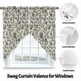 thumbnail image 3 of Boho Floral Swag Curtain Valance for Windows, Vintage Farmhouse Pastoral Flower Retro Green Plant Window Treatments Short Swag Topper for Kitchen Windows Bathroom Bedroom, 28"x36", 3 of 8