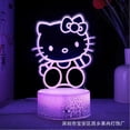 thumbnail image 1 of Lámpara de mesa LED con luz nocturna 3D de animación de Hello Kitty, lámpara de noche para dormitorio infantil, lámpara de ambiente colorido táctil, 1 of 5