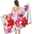 thumbnail image 2 of PHYHOO Pink Flowers Beach Towel Oversized Microfiber Sand Free Beach Towel Quick Dry, Lightweight Pool Towels for Adults Travel Towel for Gym Yoga Camp Swim 30x60in, 2 of 8