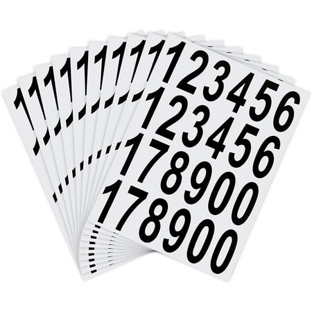 HTAIGUO 10 feuilles d'autocollants de numéros de boîte aux lettres en  vinyle auto-adhésifs étanches
