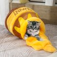 thumbnail image 3 of Pet Nest Cute Honey Pot Shape Warm Soft Comfortable Removable Washable Sleeping Bed For Cats Dogs, 3 of 9