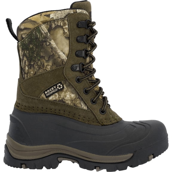 Rocky Big Kids Jasper Trac Waterproof 2000G Insulated Outdoor Boot, Realtree Apx, Size 1(M)